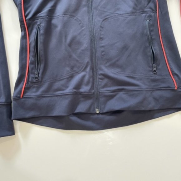 JOE FRESH Athletic Spandex Jacket ~ Dark Gray with Coral Piping ~ Size Small - Picture 3 of 15